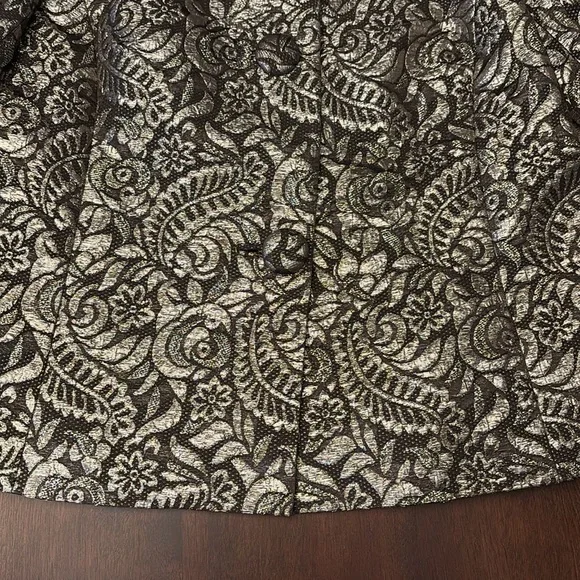 Banana Republic Womans Lightweight Jacket Blazer Brown Gold Sparkly 3/4 Sleeves - Picture 3 of 9